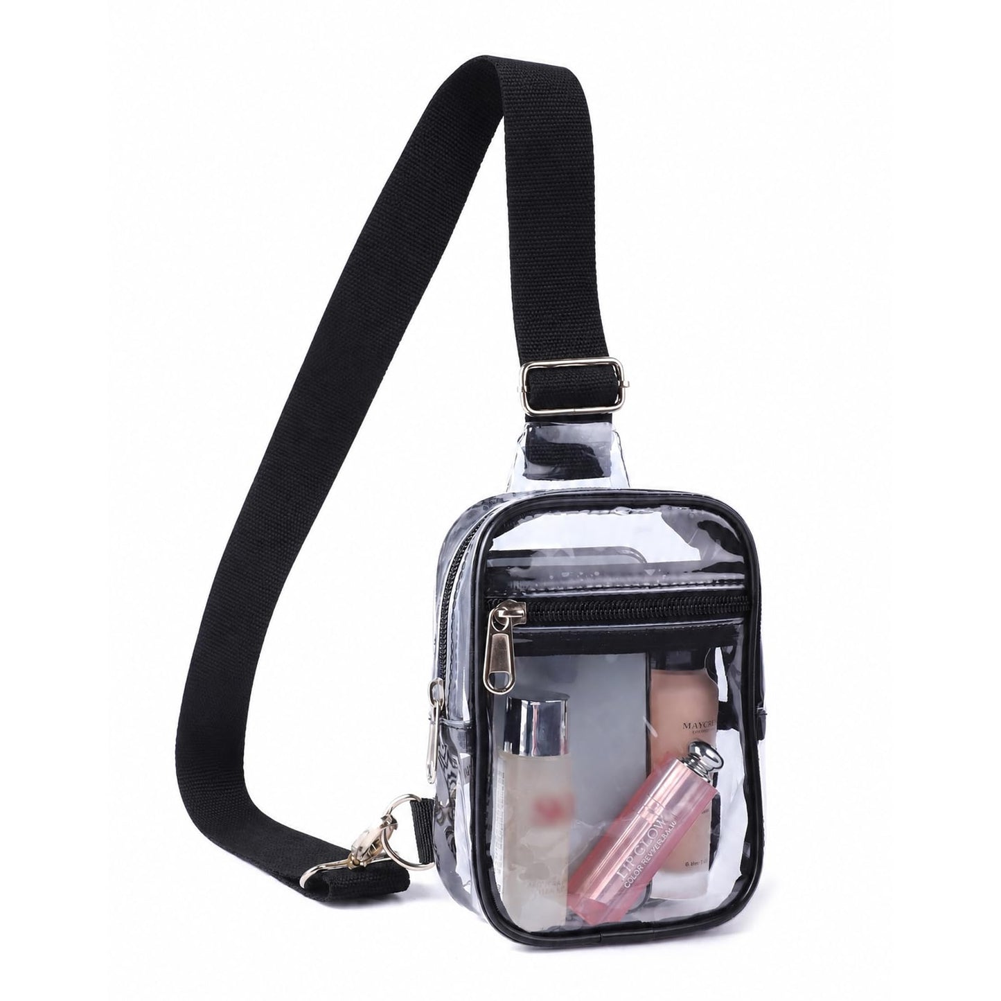HOTMini Clear Crossbody Bag Stadium Approved | Cute Transparent Phone Purse with Adjustable Patterned Strap for Concerts, Festivals & Sports - Purple