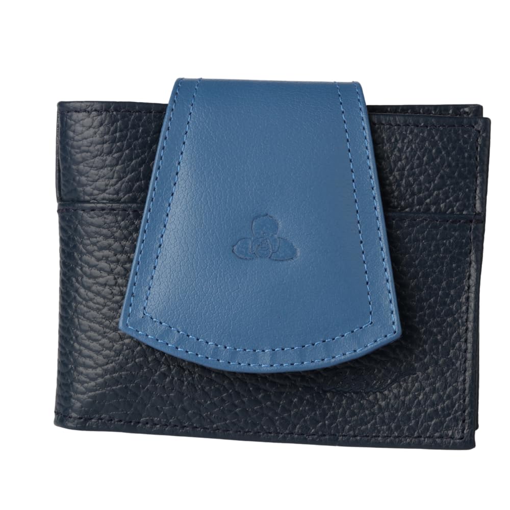 HOTAbbia Genuine Luxury Leather Wallet For Women, Stylish And Elegant Design, Perfect For On-The-Go. (Blue & Sky)