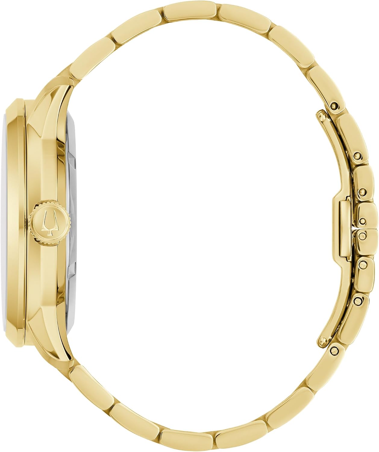 HOTBulova Men's Automatic Sutton Watch, Gold-Tone Stainless Steel Case & Silver-White Dial (Style: 97A201)