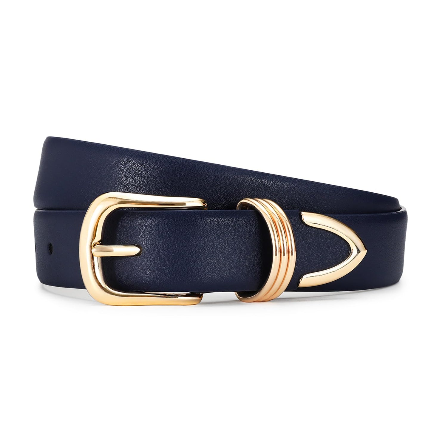 HOTBelts for Women with Gold Buckle Faux Leather Belts Fashion Casual belts for jeans