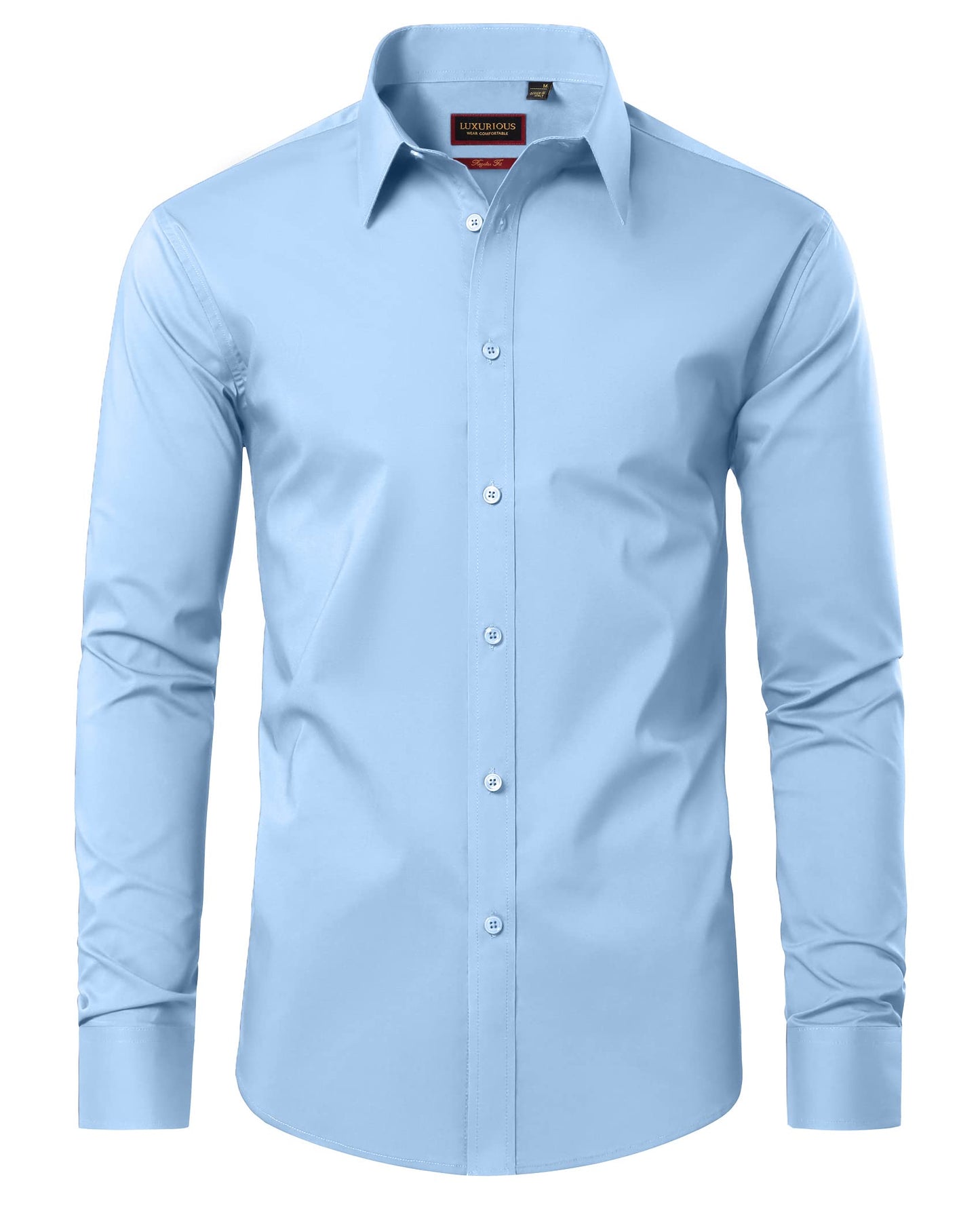 HOTLion Nardo Cotton Mens Dress Shirts Long Sleeve Wrinkle Free Business Casual Button Down Shirts Formal Shirts Big and Tall