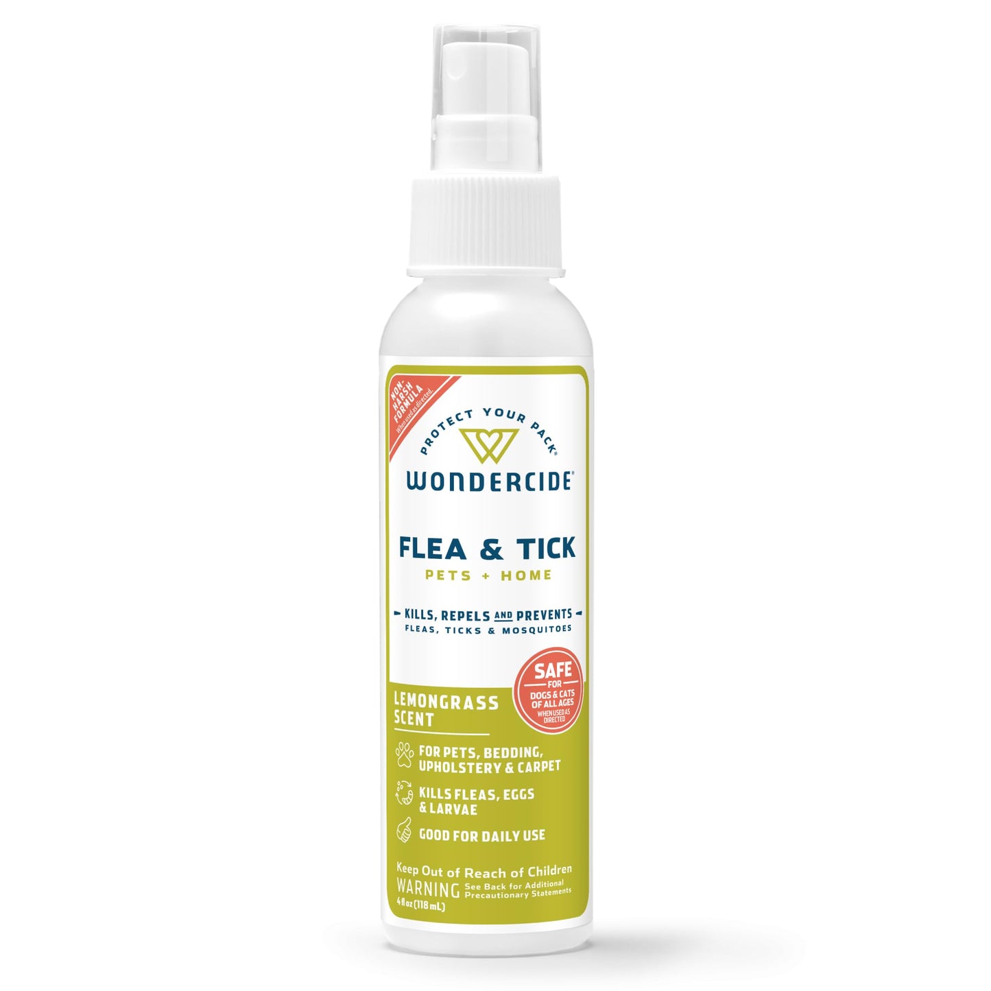 HOTWondercide - Flea, Tick & Mosquito Spray for Pets and Home with Natural Essential Oils - Killer, Control, Prevention, Treatment - Lemongrass 16 oz