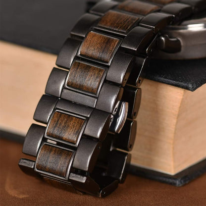 HOTBOBO BIRD Wooden Mens Watches Wood & Stainless Steel Combined Chronograph Military Quartz Casual Wristwatches