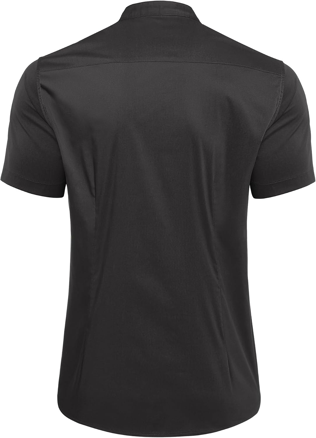 HOTCOOFANDY Muscle Fit Dress Shirts for Men Banded Collar Casual Button Down Shirts