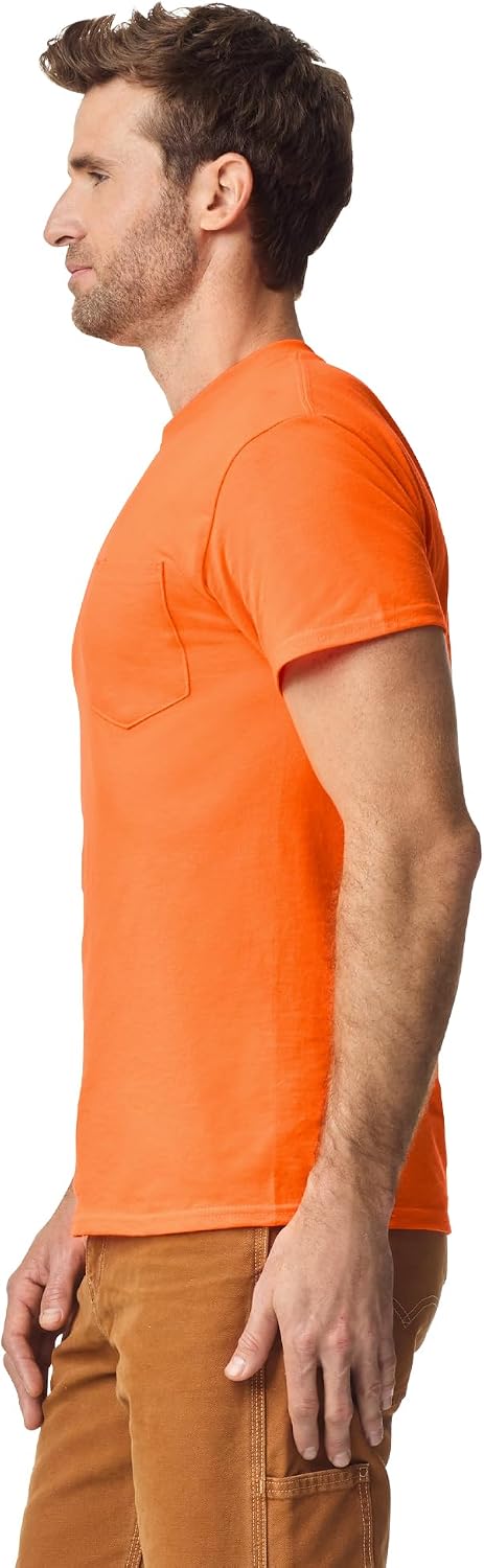 HOTGildan Unisex Adult DryBlend Workwear T-Shirts with Pocket, 2-Pack