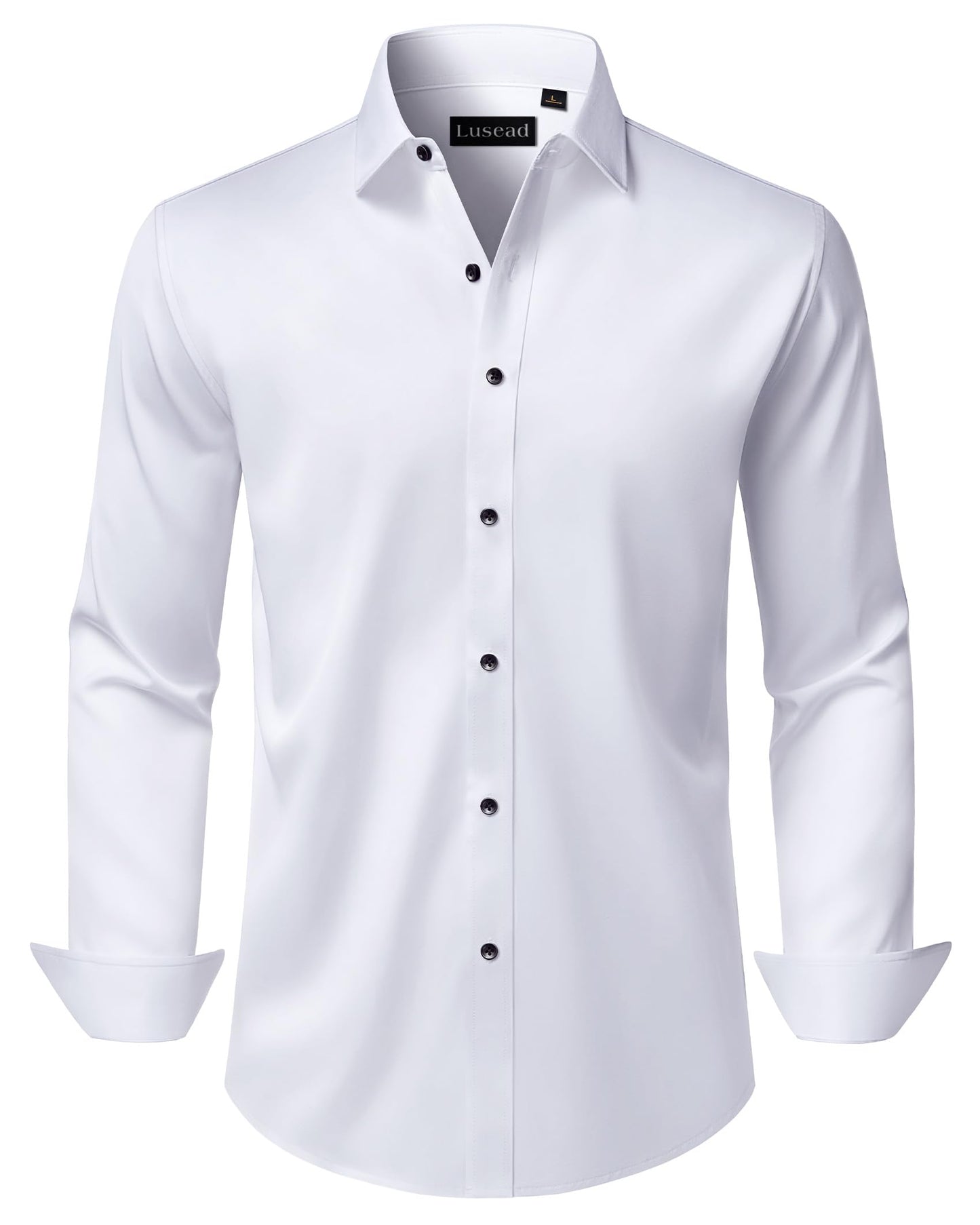 HOTMen's Dress Shirts Long Sleeve Stretch Wrinkle Free Wedding Formal Business Button Down Shirt