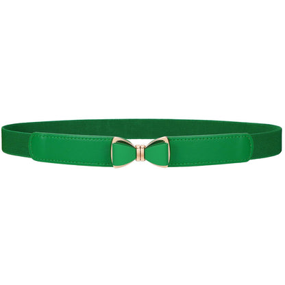 HOTVONMELLI Womens Skinny Elastic Belt Stretchy Bow Belt for Women Dresses Thin Waist Ladies Belts