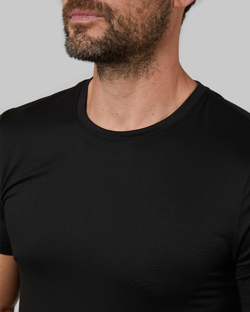 HOT32 Degrees Men's 4 Pack Cool Classic Crewneck T-Shirt, Anti-Odor, Quick Drying, 4-Way Stretch