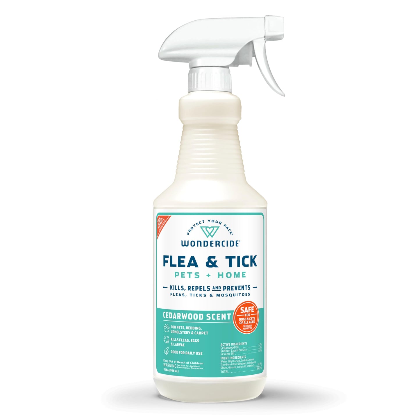 HOTWondercide - Flea, Tick & Mosquito Spray for Pets and Home with Natural Essential Oils - Killer, Control, Prevention, Treatment - Lemongrass 16 oz