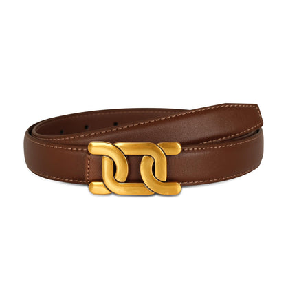 HOTRelang Women's Belts with Gold Buckle, Fashion Waist Band, Elegant Ladies' Belt, Gift for Women