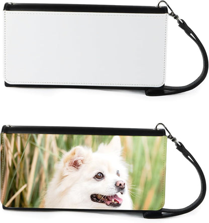 HOT2pcs Sublimation Heat Transfer Wallet Blank, Fashion Ladies Leather Wallets, Large Capacity Secure Buckle Leather Clutch Wallet, DIY Craft Long Purse for Women Girl Gift (2pcs)