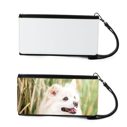 HOT2pcs Sublimation Heat Transfer Wallet Blank, Fashion Ladies Leather Wallets, Large Capacity Secure Buckle Leather Clutch Wallet, DIY Craft Long Purse for Women Girl Gift (2pcs)