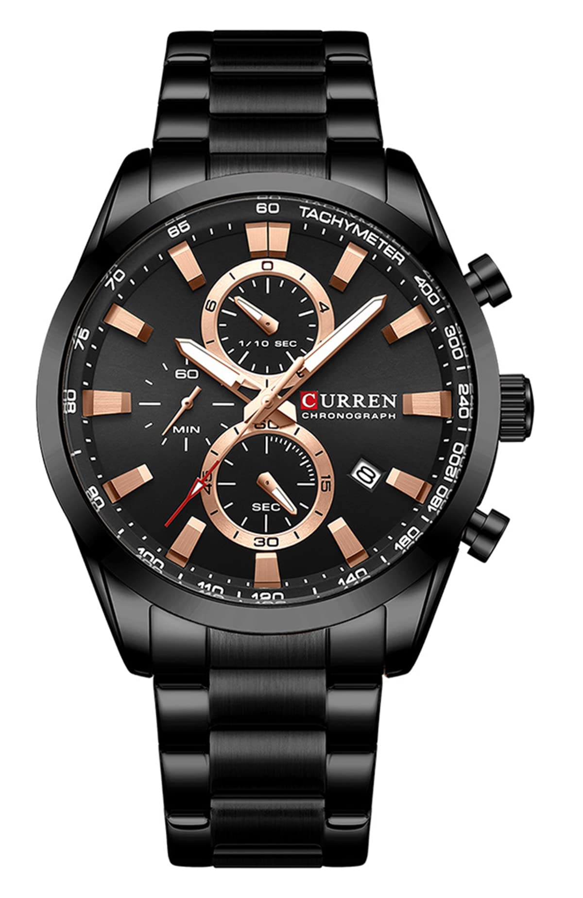 HOTFANMIS Mens Luxury Watches Business Chronograph Dress Waterproof Leather Strap Analog Quartz Wrist Watch