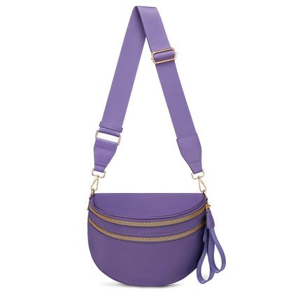 HOTPure Colour Crossbody Bum Bags for Women Spacious Checkered Cross body Bag Nylon Trendy Fanny Pack for Travel