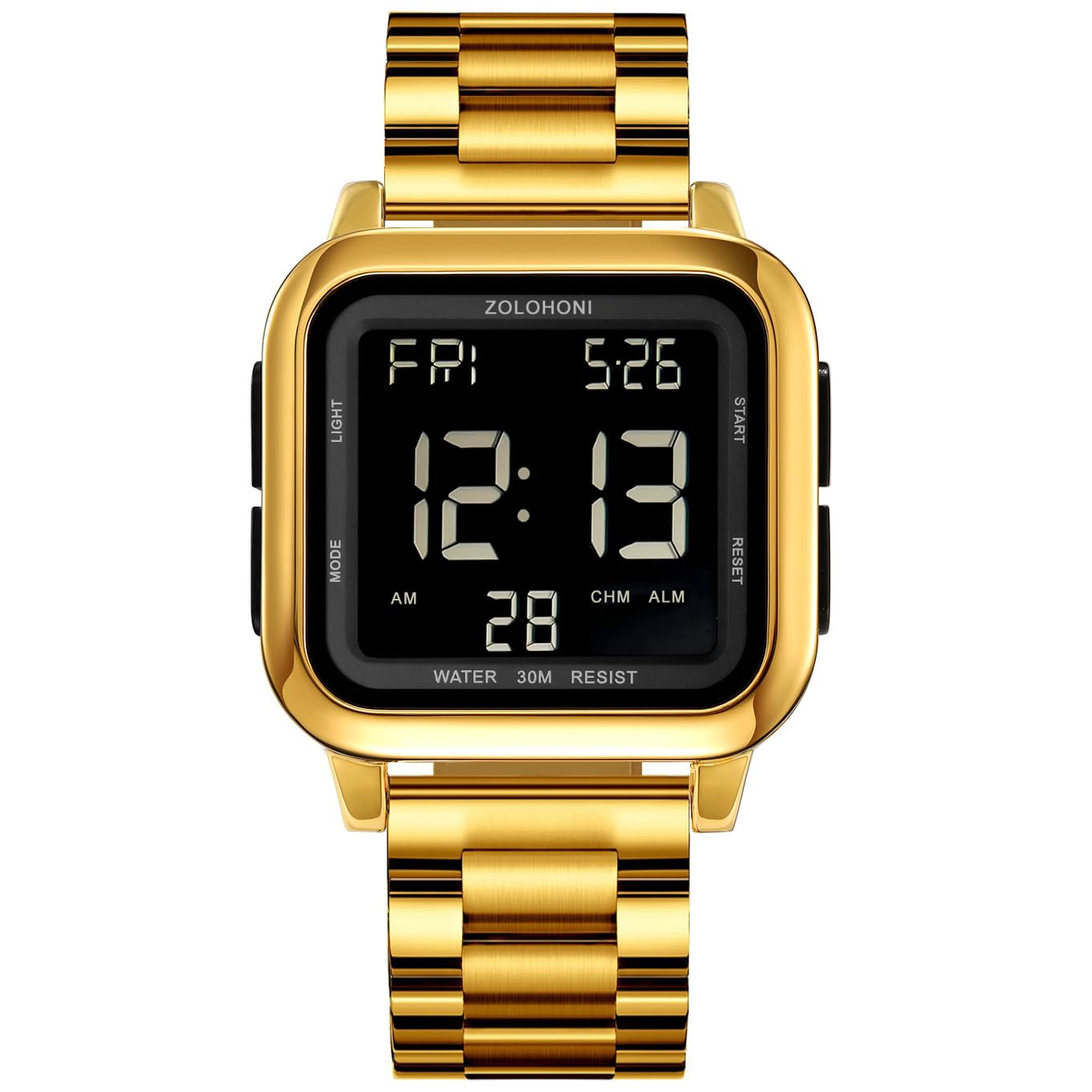 HOTMens Digital Watches for Men Waterproof Large Square Wrist Watch | Big face wristwatch for women, Simple work watches for men,Reloj para hombre,Chronograph,Alarm,Stopwatch,Dual Time,Date,Light