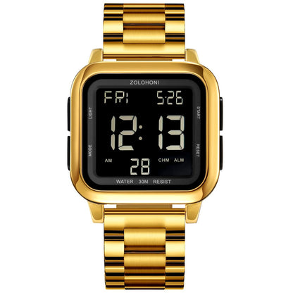 HOTMens Digital Watches for Men Waterproof Large Square Wrist Watch | Big face wristwatch for women, Simple work watches for men,Reloj para hombre,Chronograph,Alarm,Stopwatch,Dual Time,Date,Light