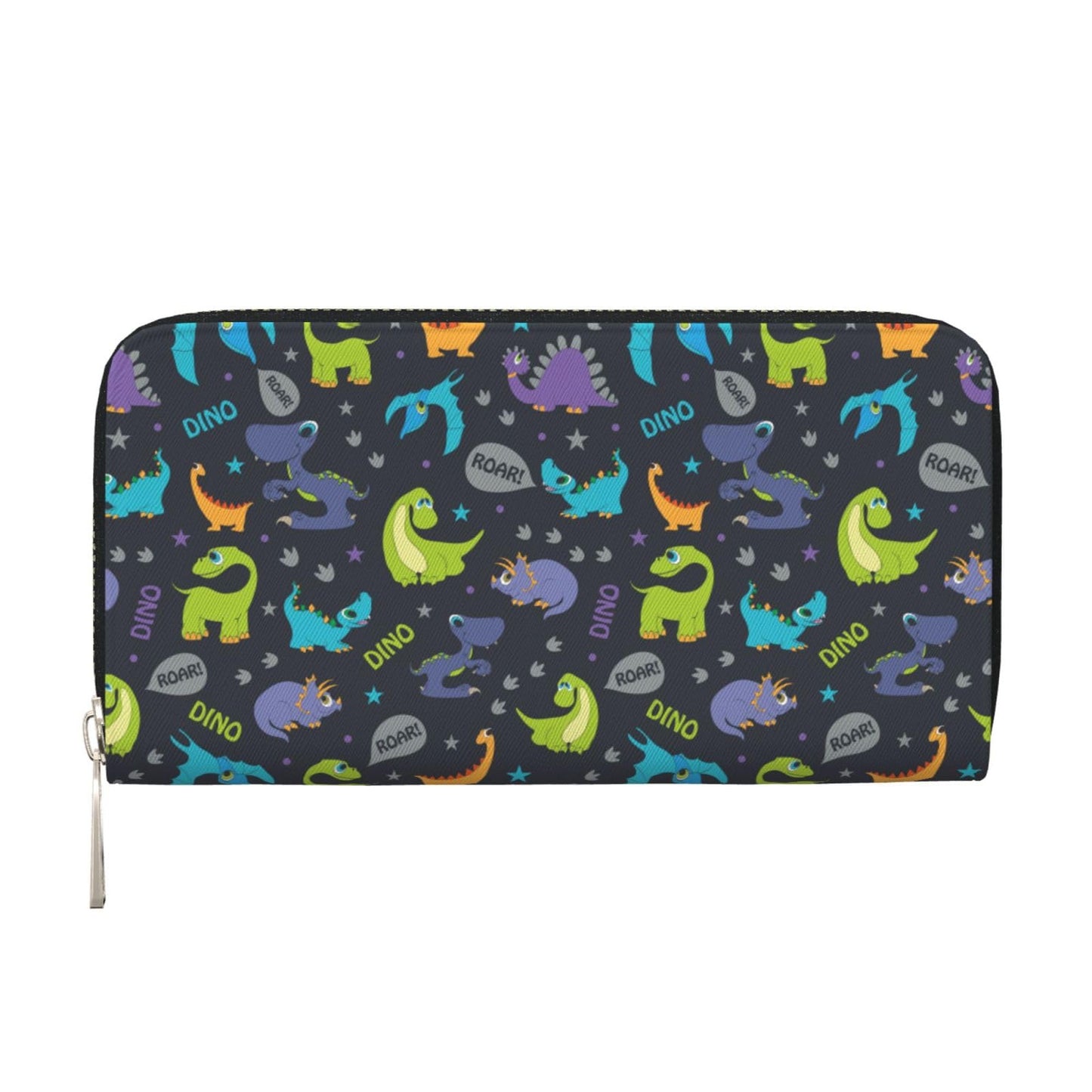 HOTCute Dinosaur Chicken Nuggets Long Wallet for Women Men Leather Clutch Purse Large Capacity Card Holder Money Organizers for Cash Coin Smart Phone