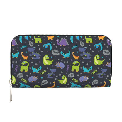 HOTCute Dinosaur Chicken Nuggets Long Wallet for Women Men Leather Clutch Purse Large Capacity Card Holder Money Organizers for Cash Coin Smart Phone
