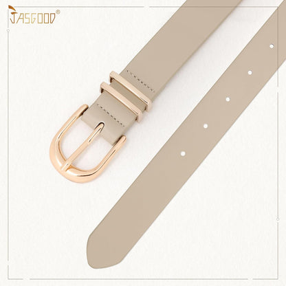 HOTJASGOOD 3 Pack Women Leather Belts For Jeans Dresses Pants Ladies Faux Leather Waist Belt with Gold Buckle