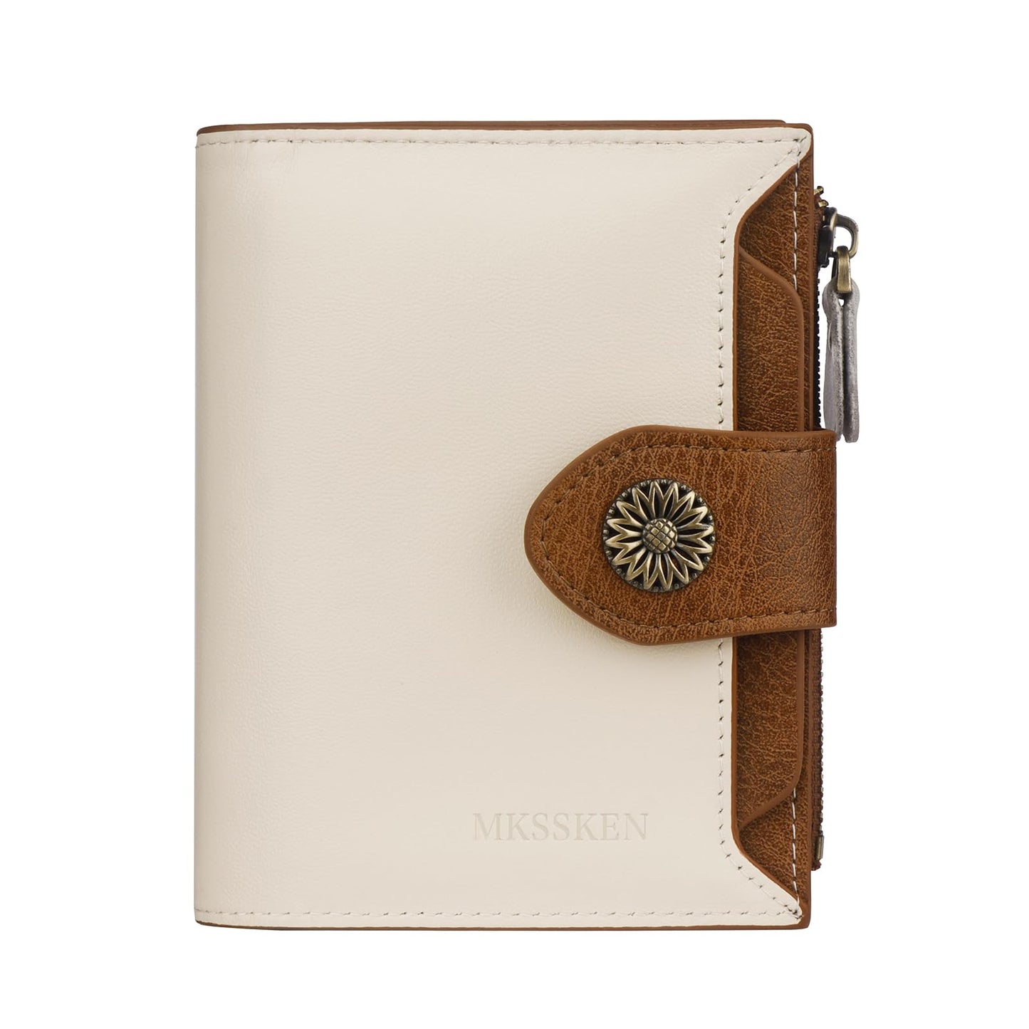 HOTRFID Wallet Women,Bifold Leather Womens Wallet,Compact Designer Carteras Para Mujer Card Holder with Removable ID Window(darkbrown)