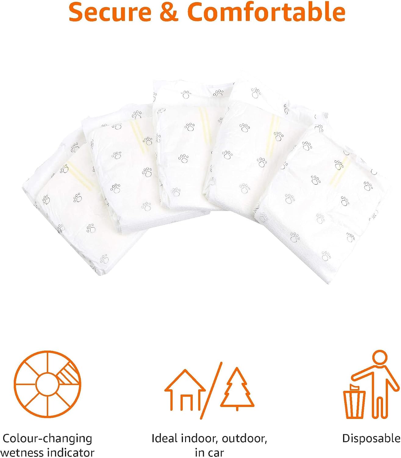 HOTAmazon Basics Absorbent, Leakproof Male Dog Wrap Disposable Diapers with Wetness Indicator, Breathable, Small, White, 50-Pack