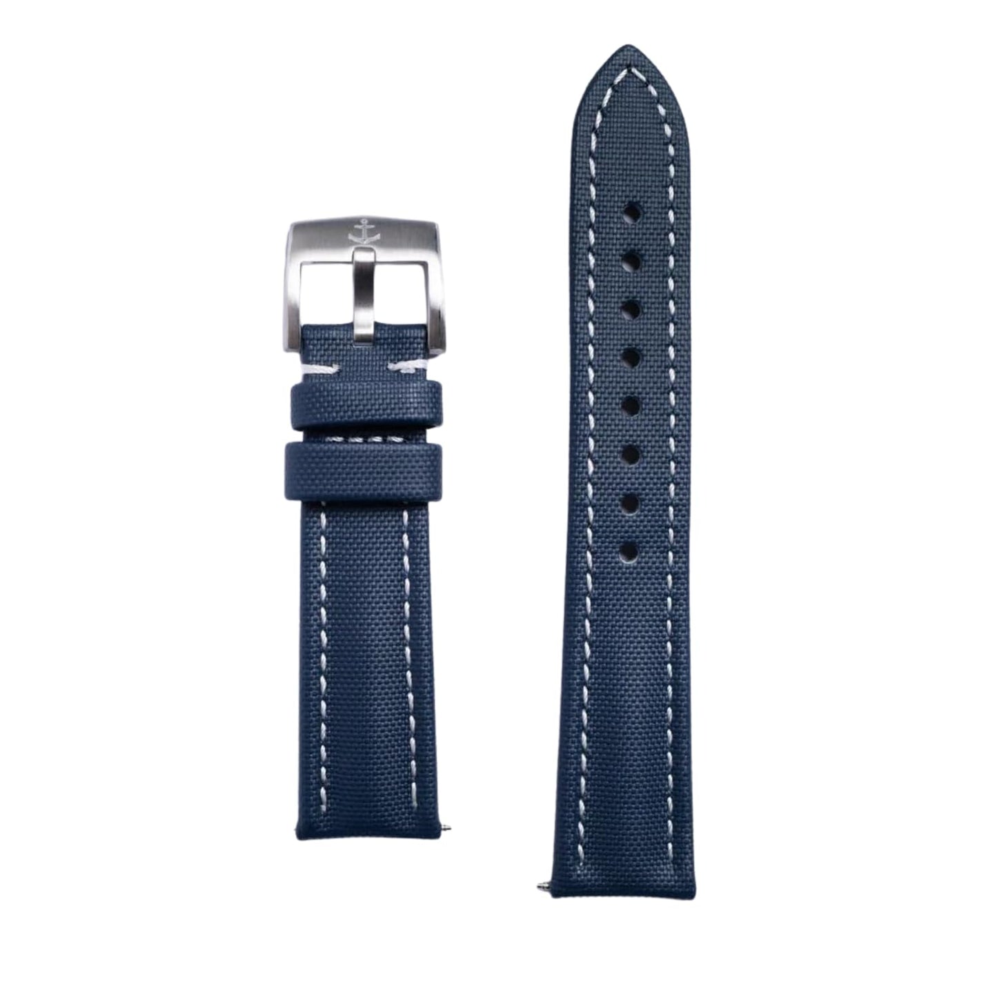 HOTAnchor Strap Co | Classic Sailcloth Watch Strap | Marine-Grade Outer + Caoutchouc Rubber Lining | Water-Resistant | Brushed 316L Stainless Steel Buckle | Fits 6.25–8.25in Wrists