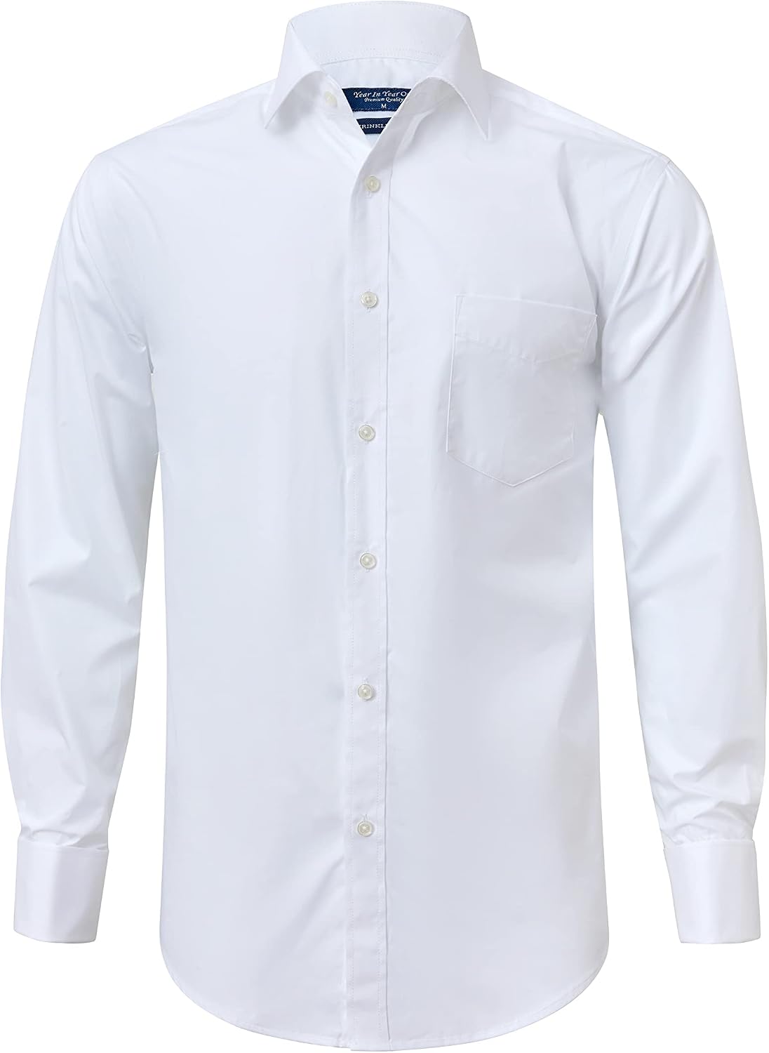 HOTYear In Year Out French Cuff Wrinkle Free Dress Shirt for Men Regular Fit Long Sleeve Wrinkle Resistant Shirt