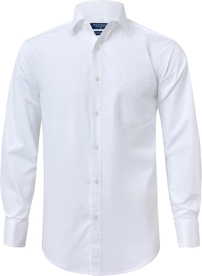 HOTYear In Year Out French Cuff Wrinkle Free Dress Shirt for Men Regular Fit Long Sleeve Wrinkle Resistant Shirt