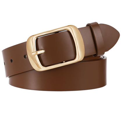 HOTWHIPPY Women Leather Belts for Jeans Pants Fashion Dress Belt for Women with Solid Pin Buckle