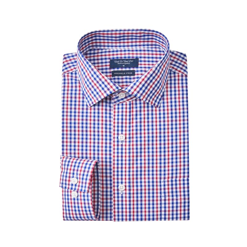 HOTYear In Year Out Wrinkle Free Dress Shirt for Men Regular Fit Long Sleeve Wrinkle Resistant Shirt