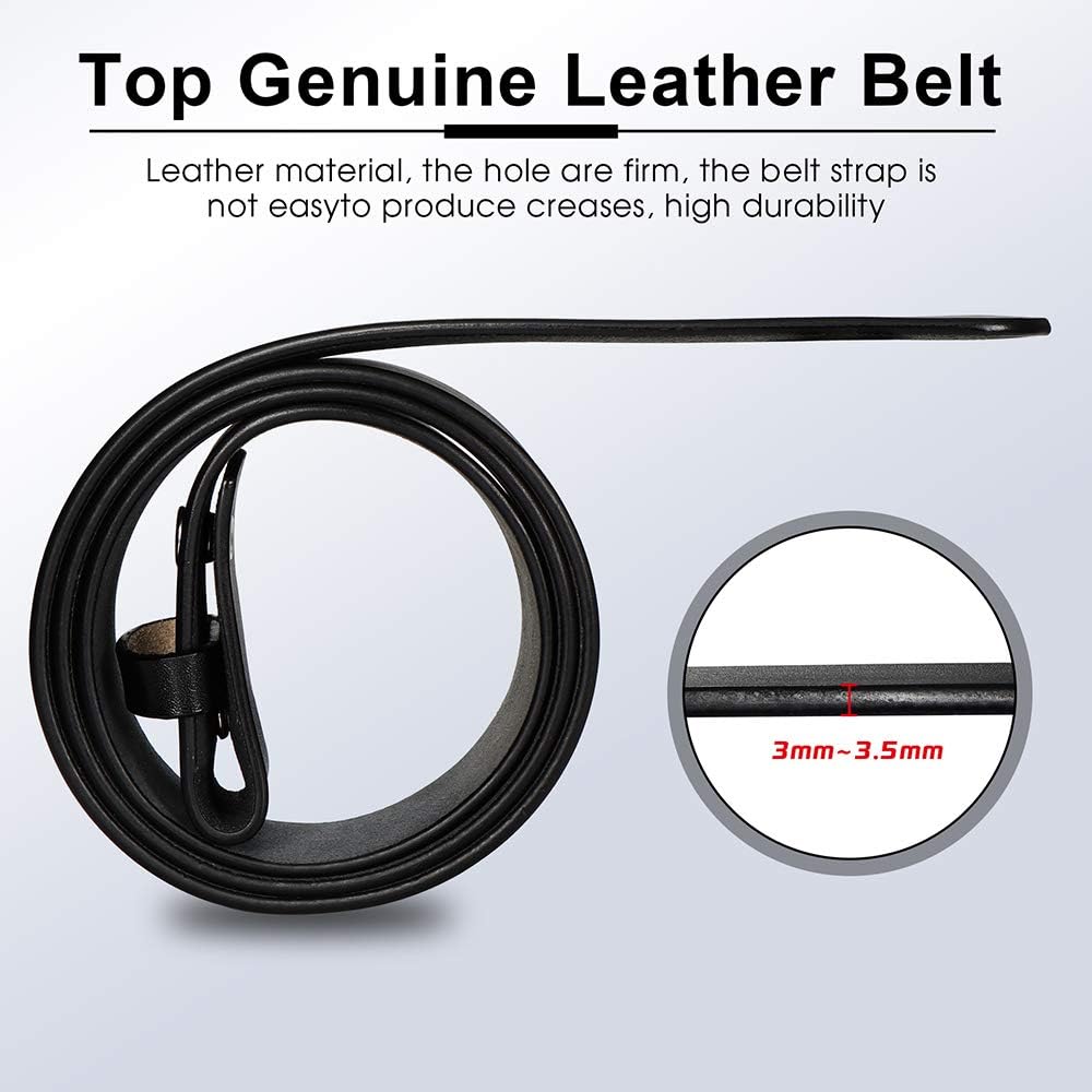 HOTHJones Western Belts for Men without Buckle,Cowboy Belt Buckles for Men,1.5" Wide Genuine Leather Belt No Buckle