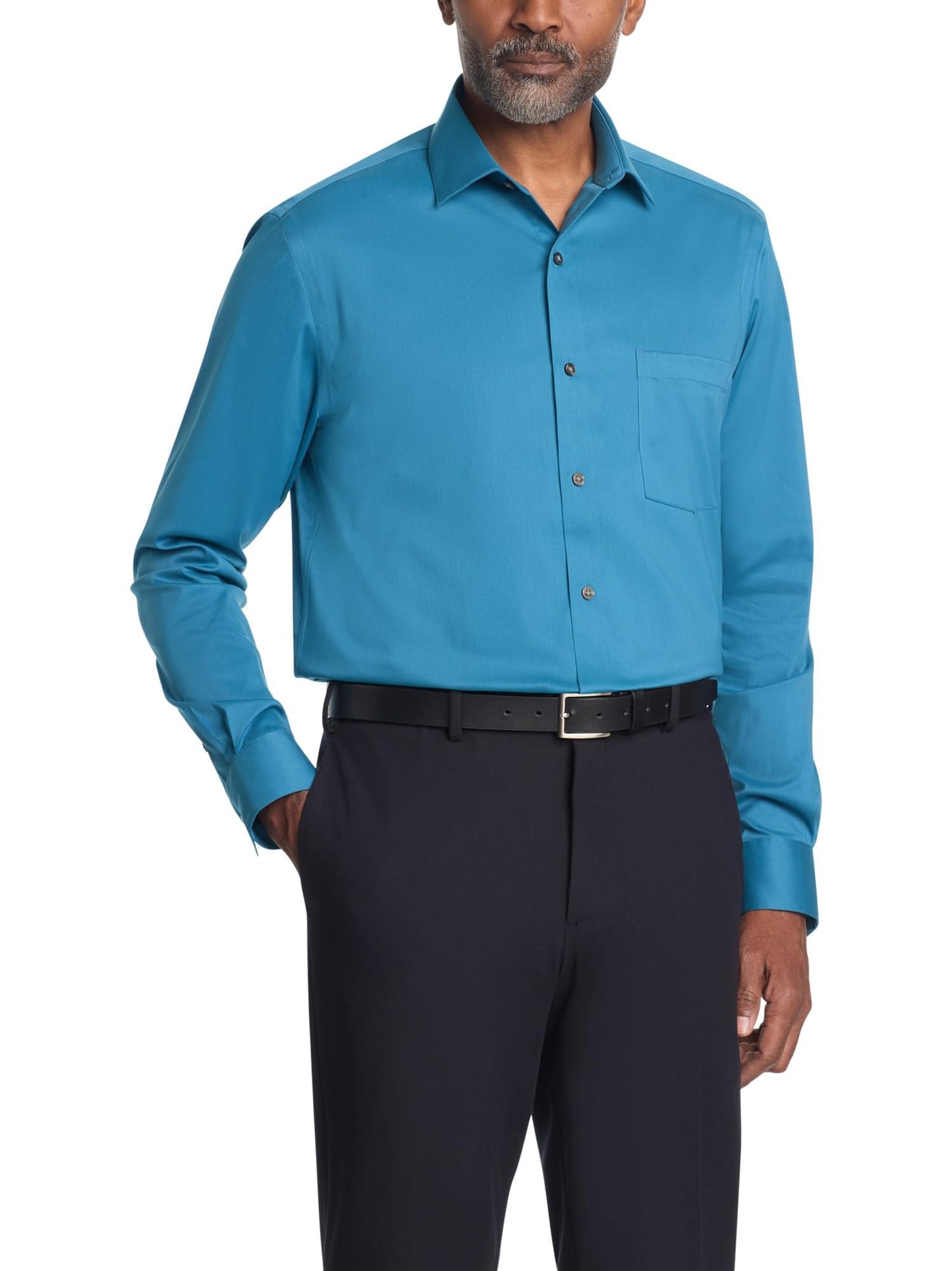HOTVan Heusen Men's Dress Shirt Regular Fit Ultra Wrinkle Free Flex Collar Stretch Solid
