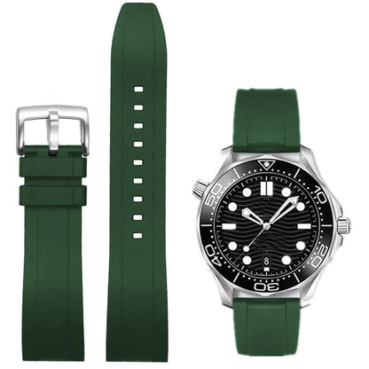 HOTWatch Band Quick Release Fluororubber 19mm 20mm 21mm 22mm Soft Durable Universal FKM Rubber Replacement Band Strap for Men Women
