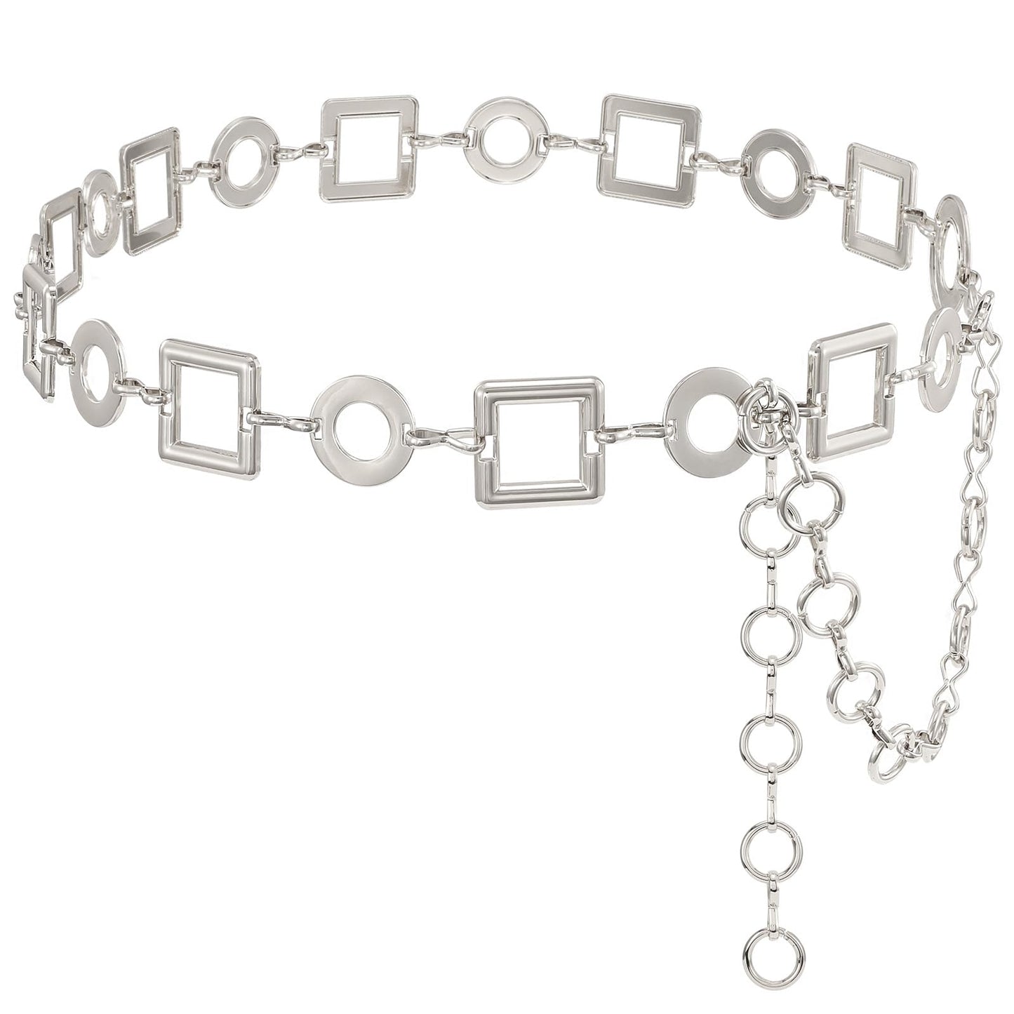 HOTTRIWORKS Waist Chain for Women Ladies Metal Link Chunky Chain Belt for Dresses