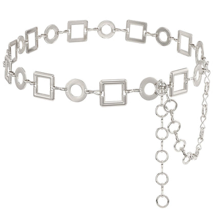 HOTTRIWORKS Waist Chain for Women Ladies Metal Link Chunky Chain Belt for Dresses