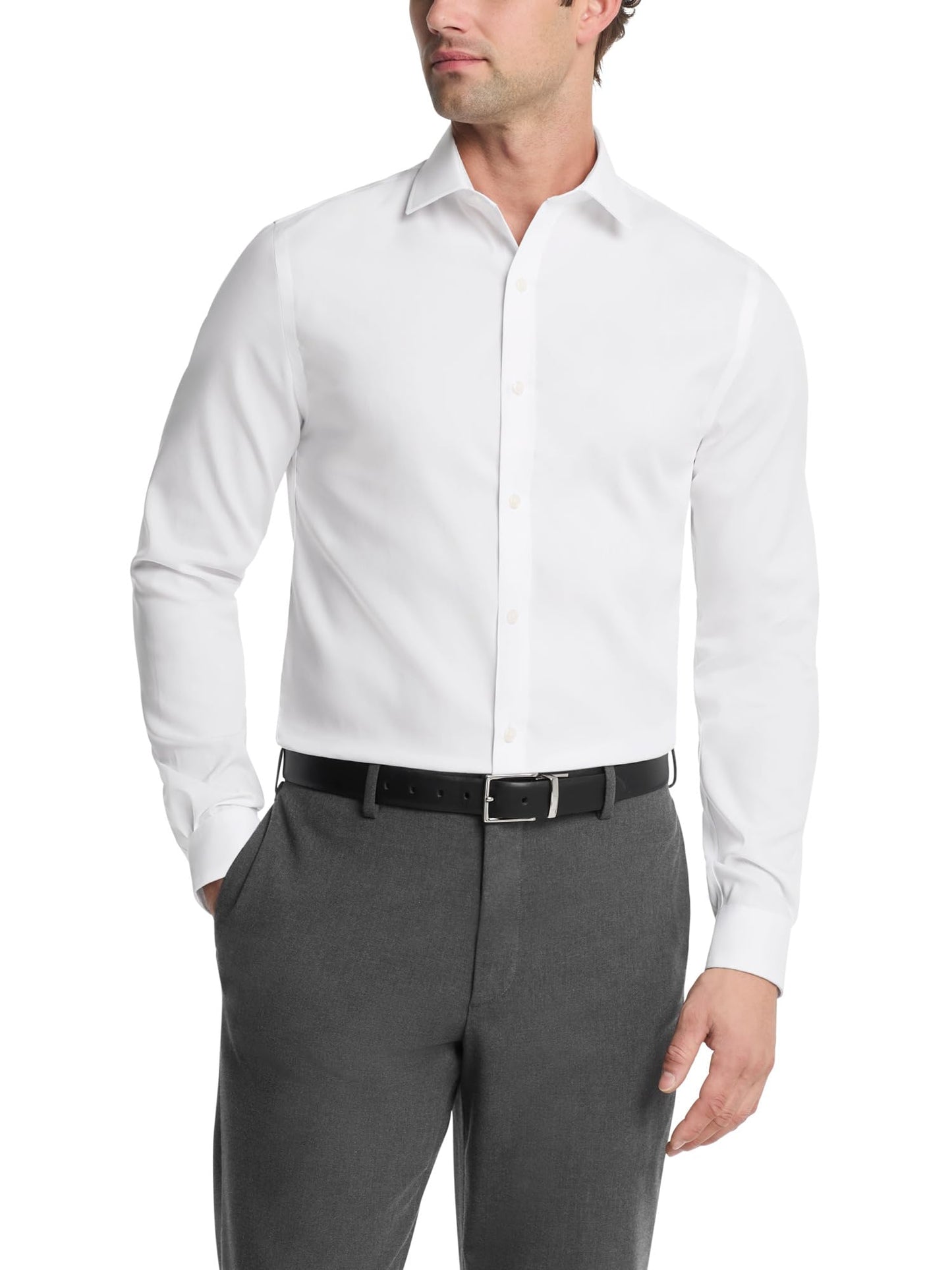 HOTTommy Hilfiger Men's Slim Fit Non Iron Solid Dress Shirt