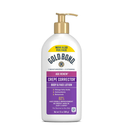 HOTGold Bond Age Renew Crepe Corrector Body Lotion, Replenishing & Smoothing Formula, Gold Bond Crepe Corrector Body Lotion, 14 oz