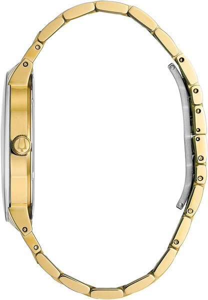 HOTBulova Men's 3-Hand Quartz Watch with Diamond Dial and Edge to Edge Crystal
