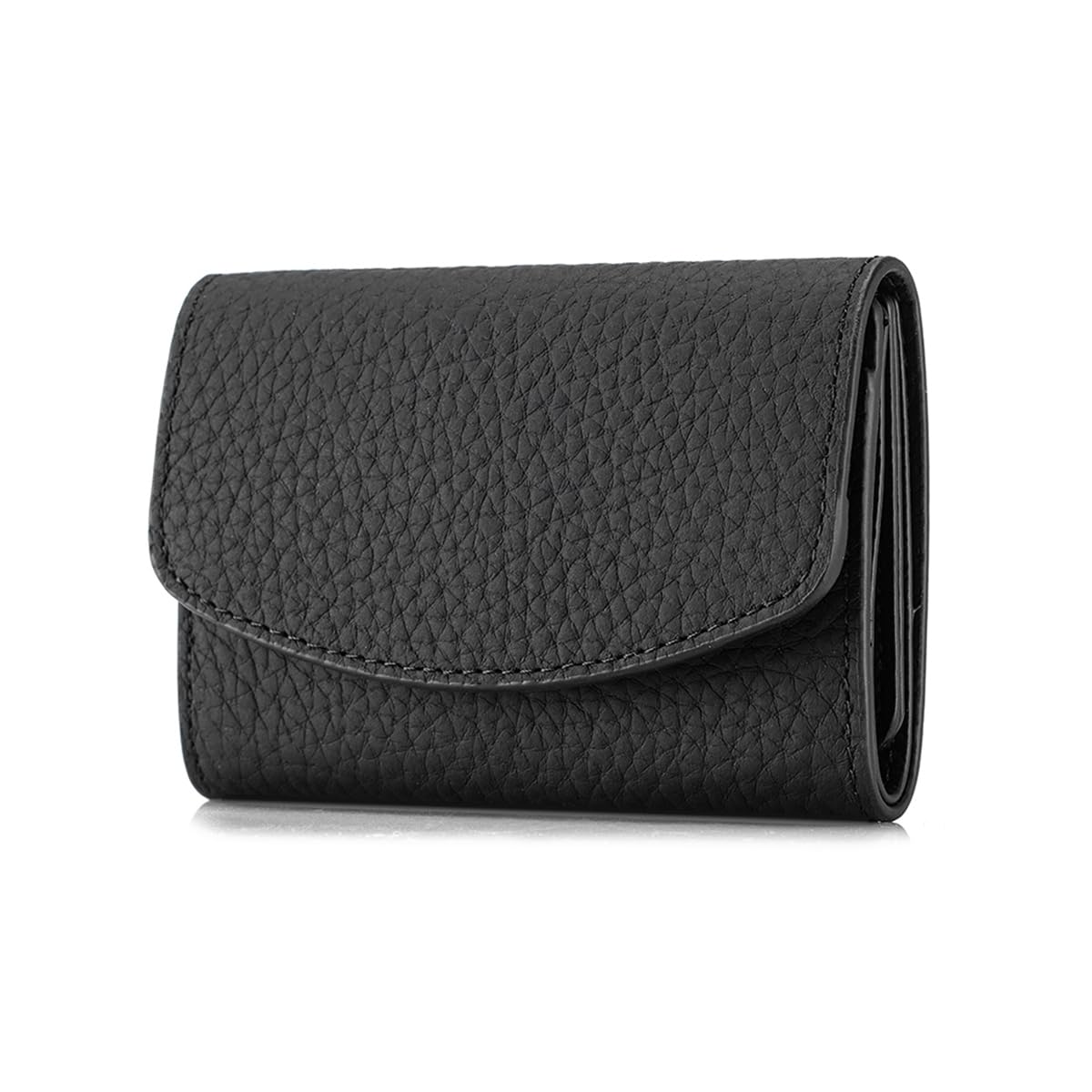 HOTKarmiir Minimalist RFID Soft Leather Wallet for Women, Trifold and Compact Everyday Carry Wallet with Card Holder, Cash and Coin Pocket, Mini and Slim Into Small Bags (Black)