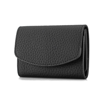 HOTKarmiir Minimalist RFID Soft Leather Wallet for Women, Trifold and Compact Everyday Carry Wallet with Card Holder, Cash and Coin Pocket, Mini and Slim Into Small Bags (Black)