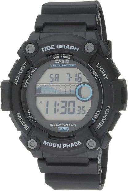 HOTCasio WS1300H Series | Digital Watch | 100 Meter Water Resistance | LED Backlight | 1/100 SEC Stopwatch | Tide Graph | Coundtown Timer | LED Light | Multi Function Alarms | 10 Year Battery