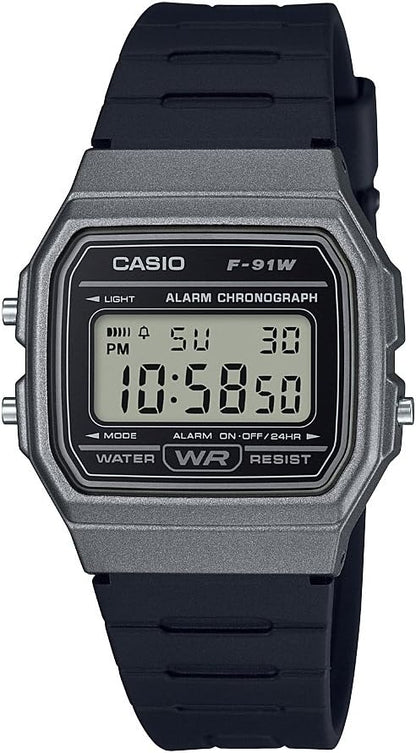 HOTCasio F91W Series | Digital Watch | Water Resistant | LED Light | 1/100 SEC Stopwatch | Regular Time Keeping (HR, Min, SEC, PM, Date, Day) | Daily Alarm | Lightweight | 7 Year Battery