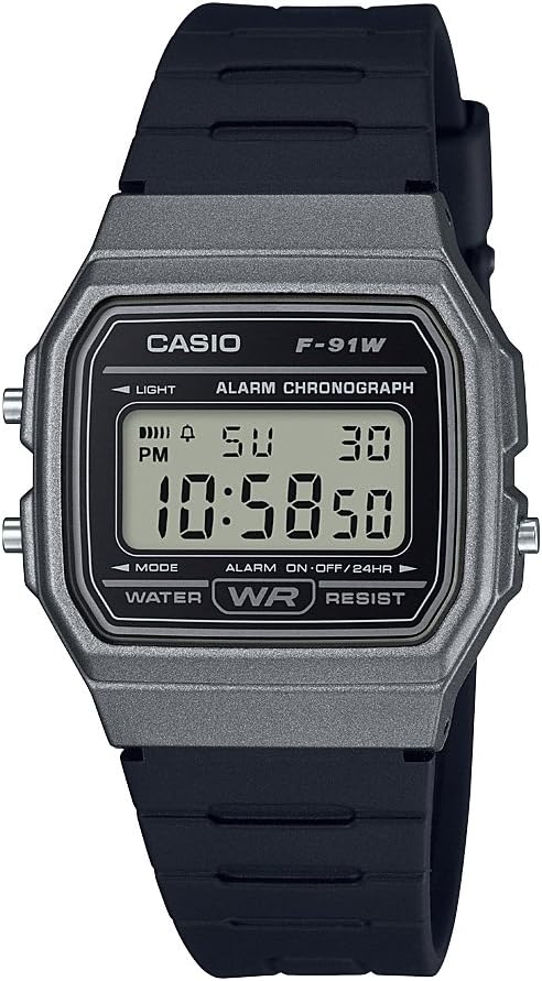 HOTCasio F91W Series | Digital Watch | Water Resistant | LED Light | 1/100 SEC Stopwatch | Regular Time Keeping (HR, Min, SEC, PM, Date, Day) | Daily Alarm | Lightweight | 7 Year Battery