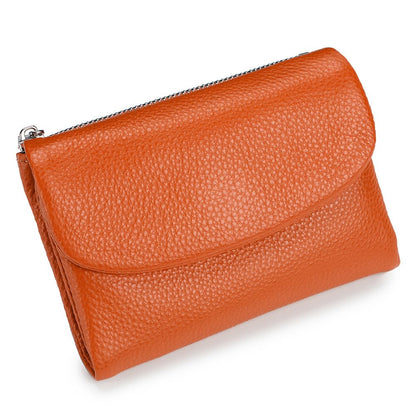 HOTLECDOA Unisex Pebble Leather Wallet, Short Genuine Leather Coin and Card Wallet, Small Wallets for Women, Suitable for Coins and Cards (#15)