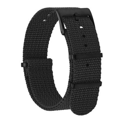 HOTBISONSTRAP Nylon Watch Bands for Men, One-Piece Military Watch Straps, 18mm 20mm 22mm