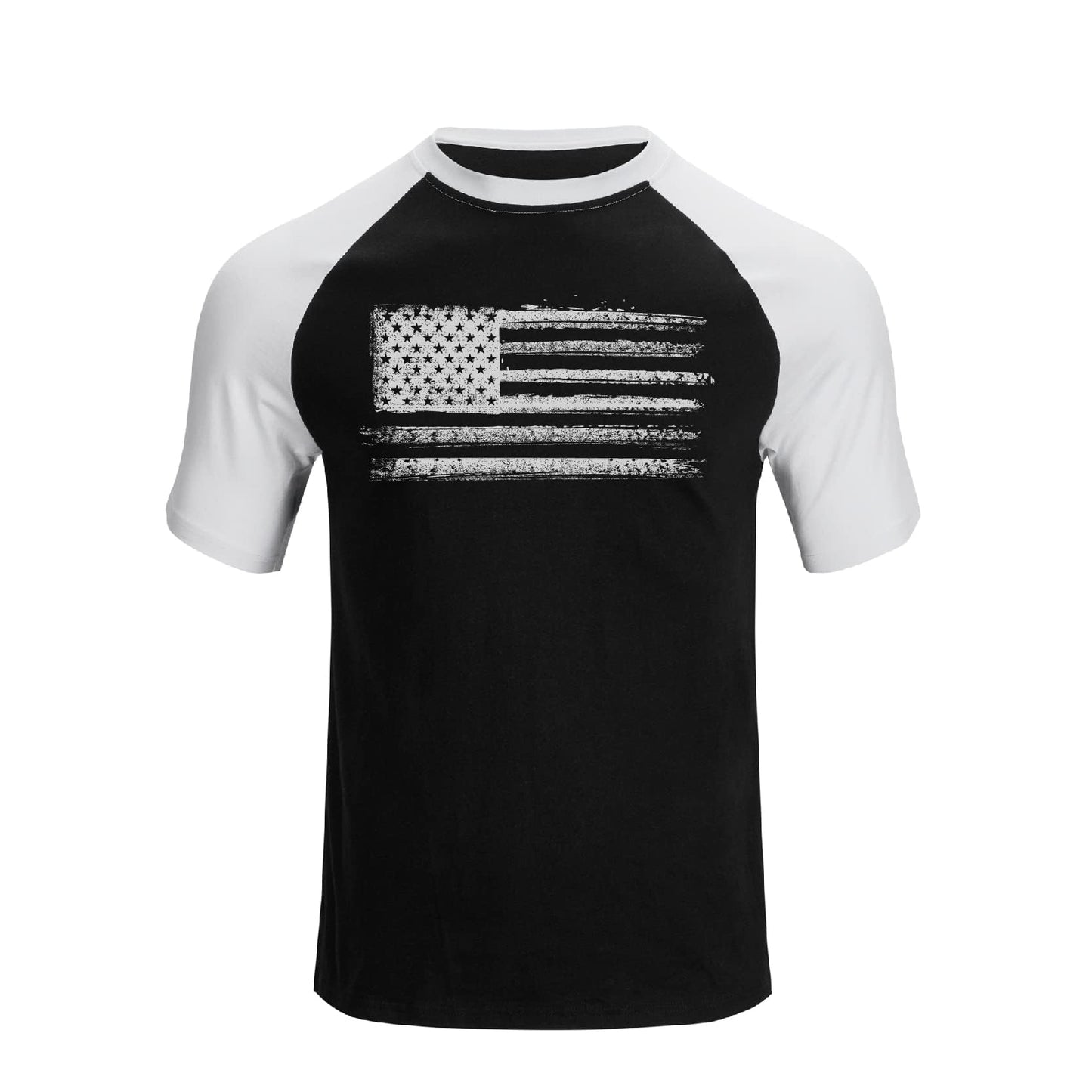 HOTH HYFOL Men's Graphic T-Shirts USA Flag Cotton Short Sleeve American Patriotic Crewneck Casual Regular Tee Shirts