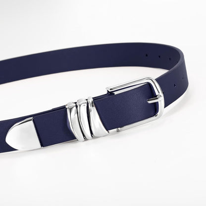 HOTVONMELLI Women's Belt for Jeans Dress Leather Belt for Women Fashion Waist Ladies Belt with Silver Buckle