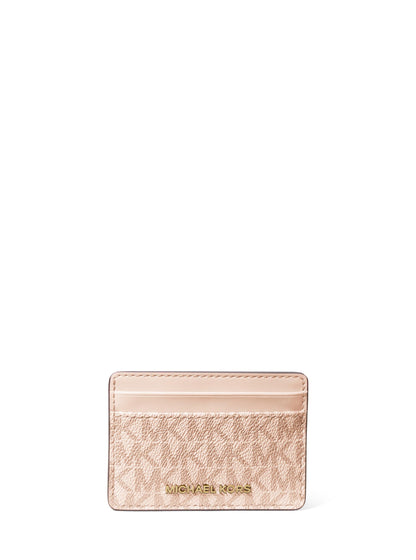 HOTMichael Kors Women's Jet Set Card Holder, Gold-Tone Hardware/Black, One Size