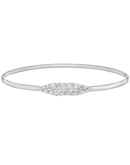 HOTSANSTHS Silver Rhinestone Elastic Waist Belt for Women, Metal Skinny Ladies Belt for Dresses Wedding Party Formal Occasions
