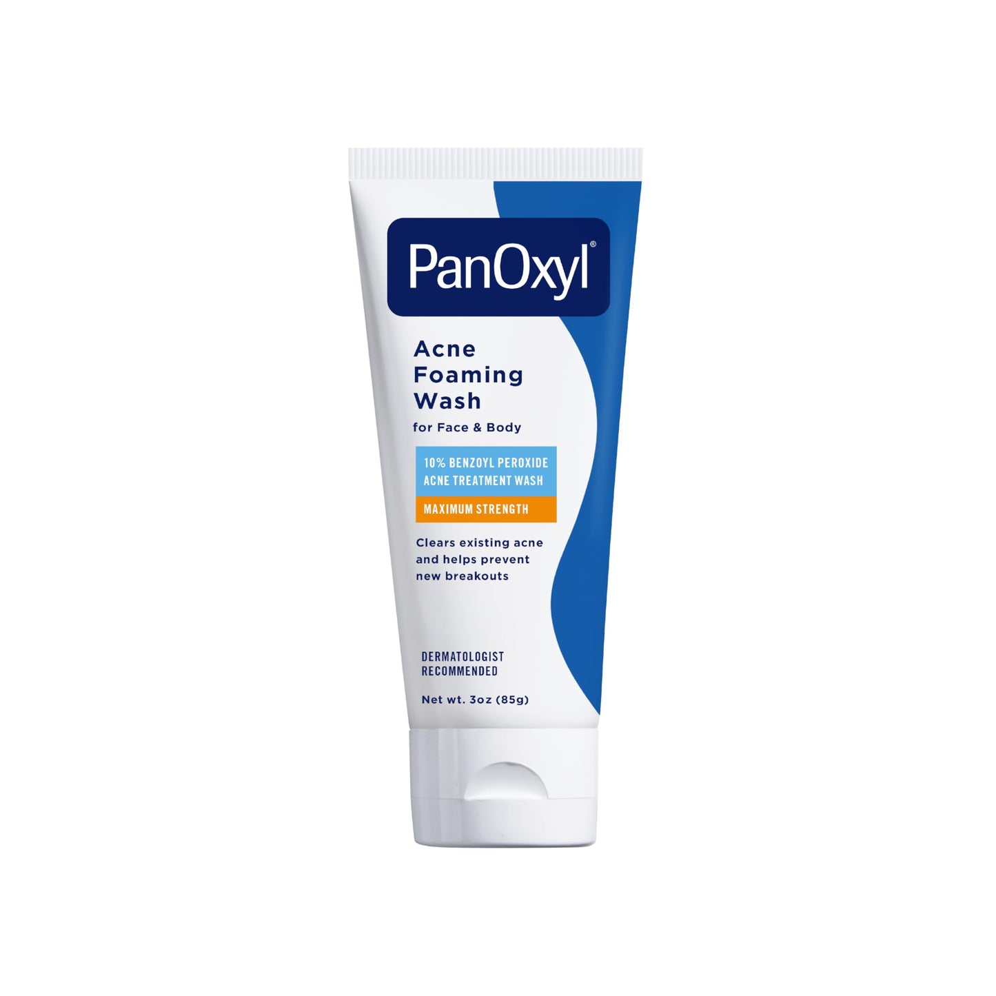 HOTPanOxyl 10% Benzoyl Peroxide Acne Foaming Wash, Maximum Strength, Daily Acne-Fighting Face and Body Cleanser, Face Wash to Clear, Treat and Prevent Acne Pimples and Stubborn Breakouts, 5.5 Oz Tube